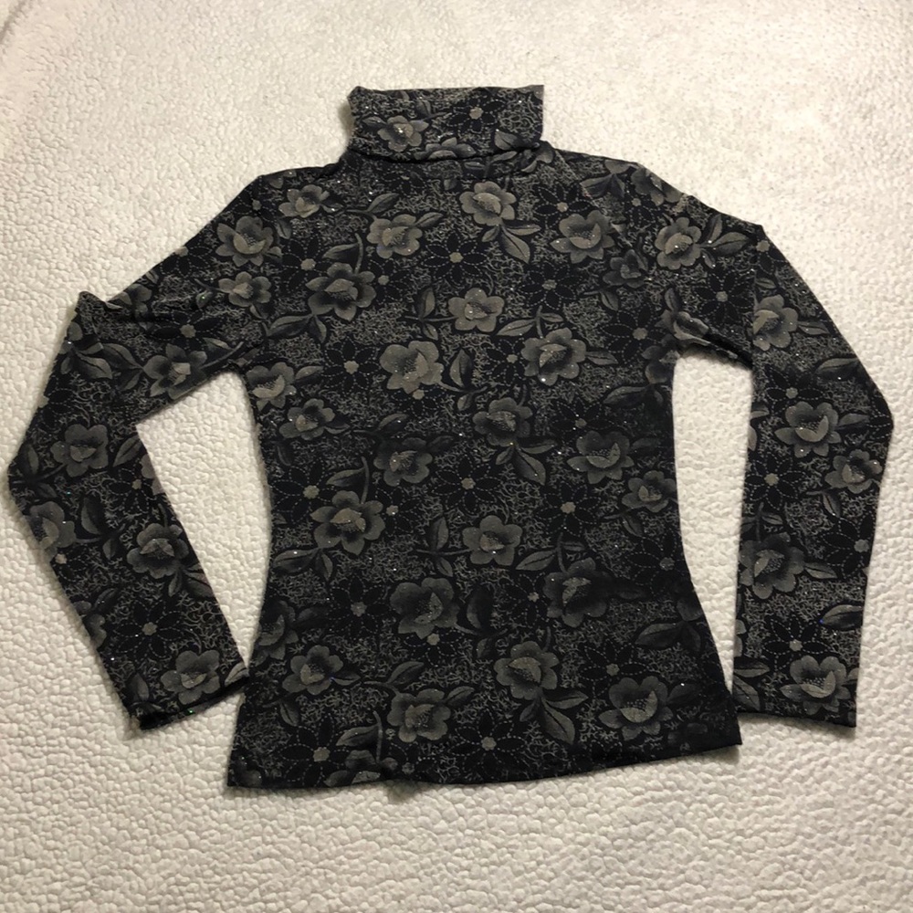 Floral Turtleneck